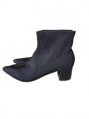 Tahari Sock Ankle Boot Block Heel Black Size 8